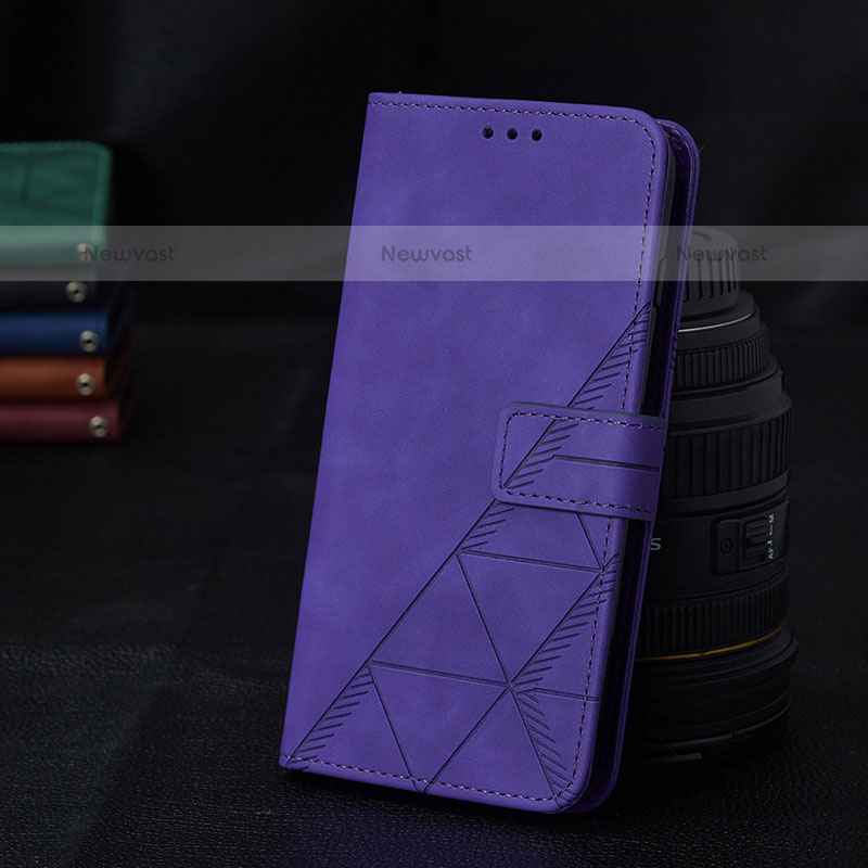 Leather Case Stands Flip Cover Holder Y02B for Samsung Galaxy A42 5G Purple