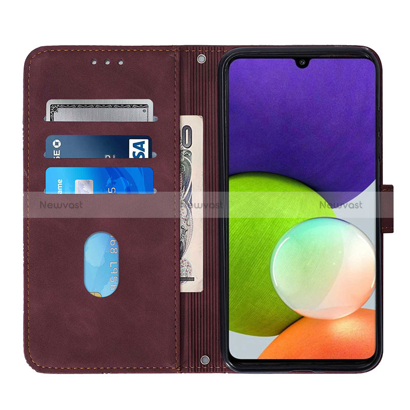 Leather Case Stands Flip Cover Holder Y02B for Samsung Galaxy M22 4G