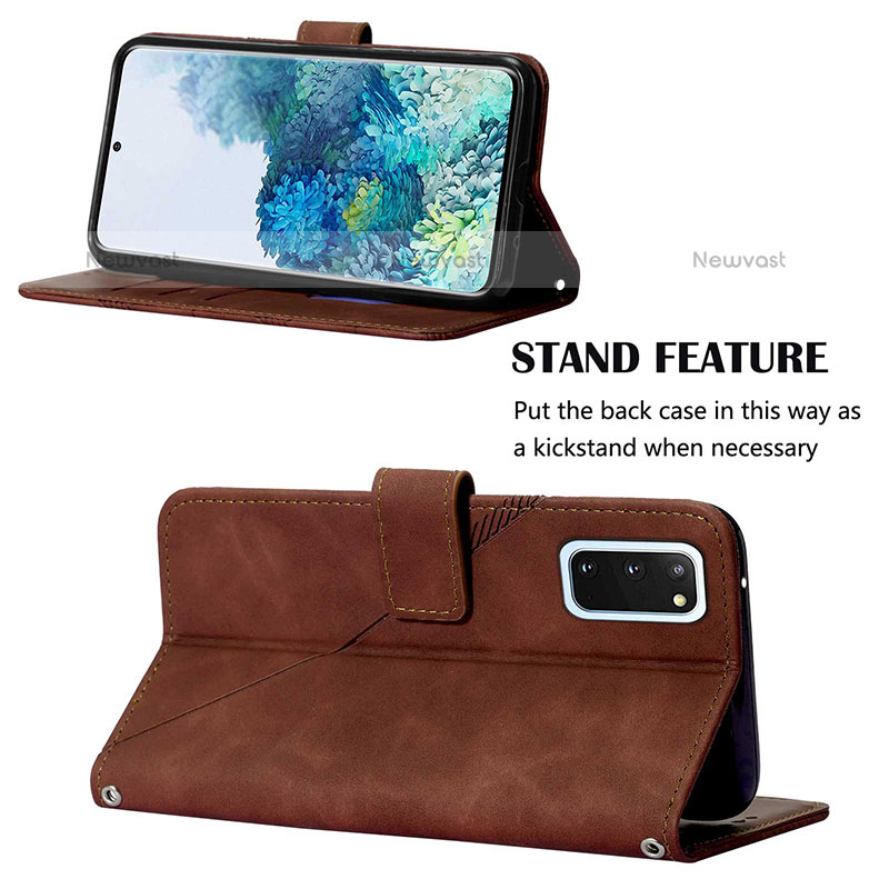 Leather Case Stands Flip Cover Holder Y02B for Samsung Galaxy S20