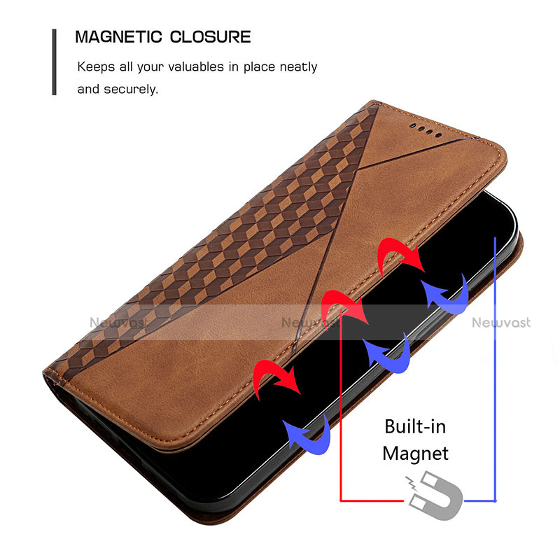 Leather Case Stands Flip Cover Holder Y02X for Motorola Moto G50 5G