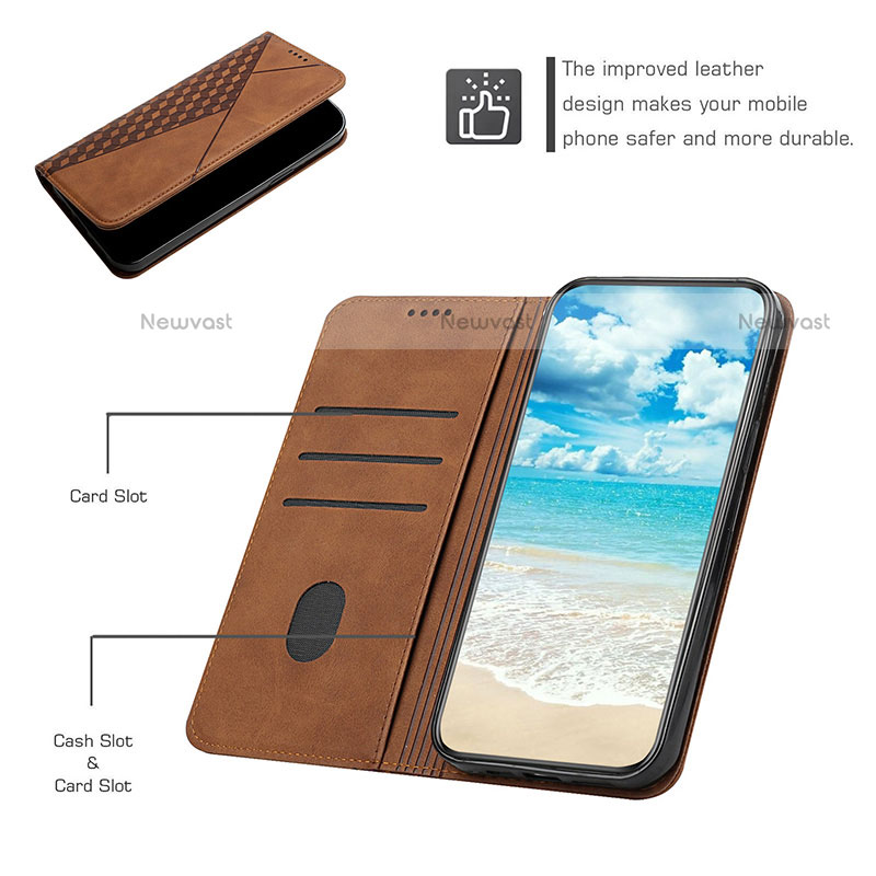 Leather Case Stands Flip Cover Holder Y02X for Motorola Moto G51 5G