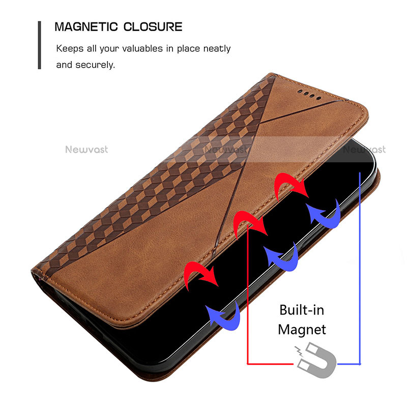Leather Case Stands Flip Cover Holder Y02X for Motorola Moto G71 5G