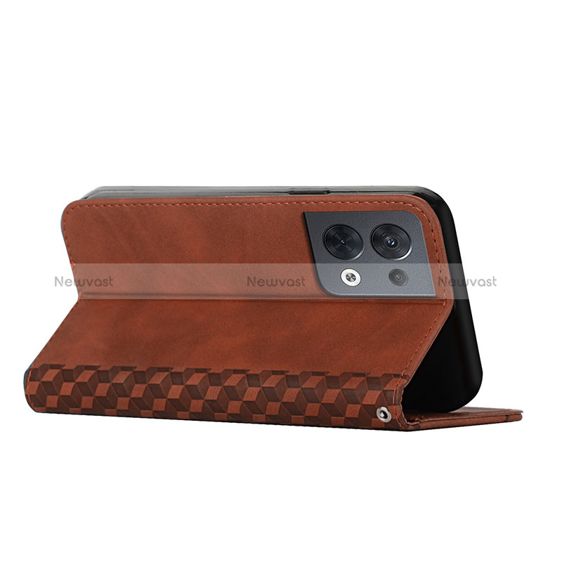 Leather Case Stands Flip Cover Holder Y02X for Oppo Reno9 5G