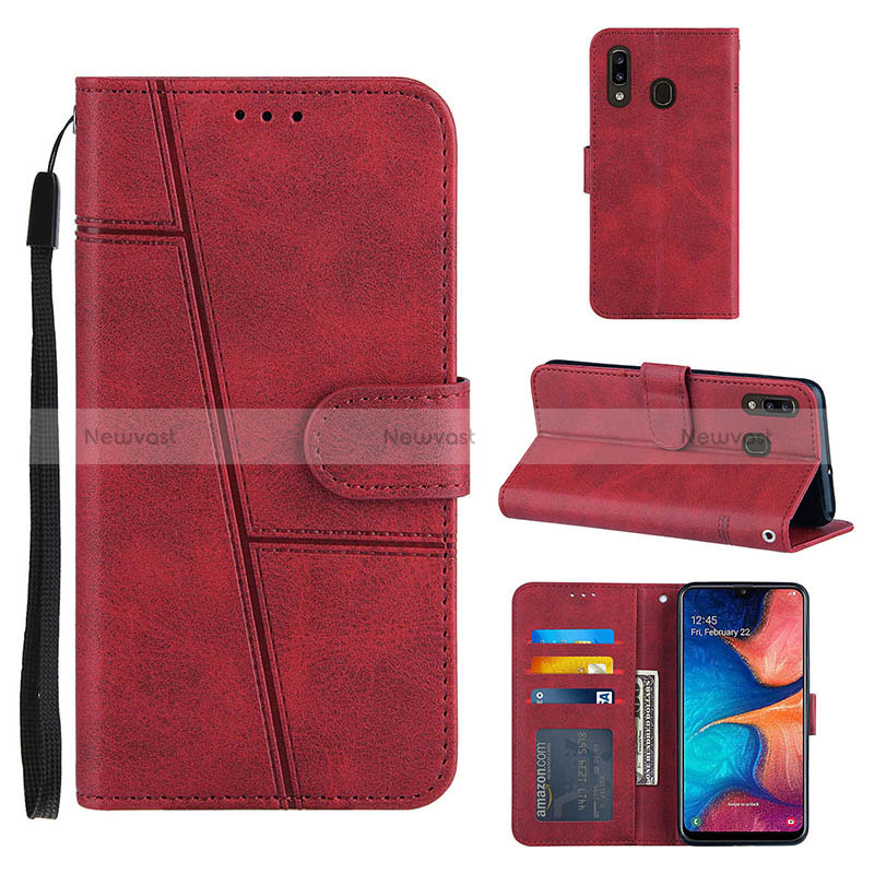 Leather Case Stands Flip Cover Holder Y02X for Samsung Galaxy A30