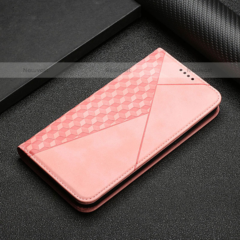 Leather Case Stands Flip Cover Holder Y02X for Samsung Galaxy A51 4G Rose Gold