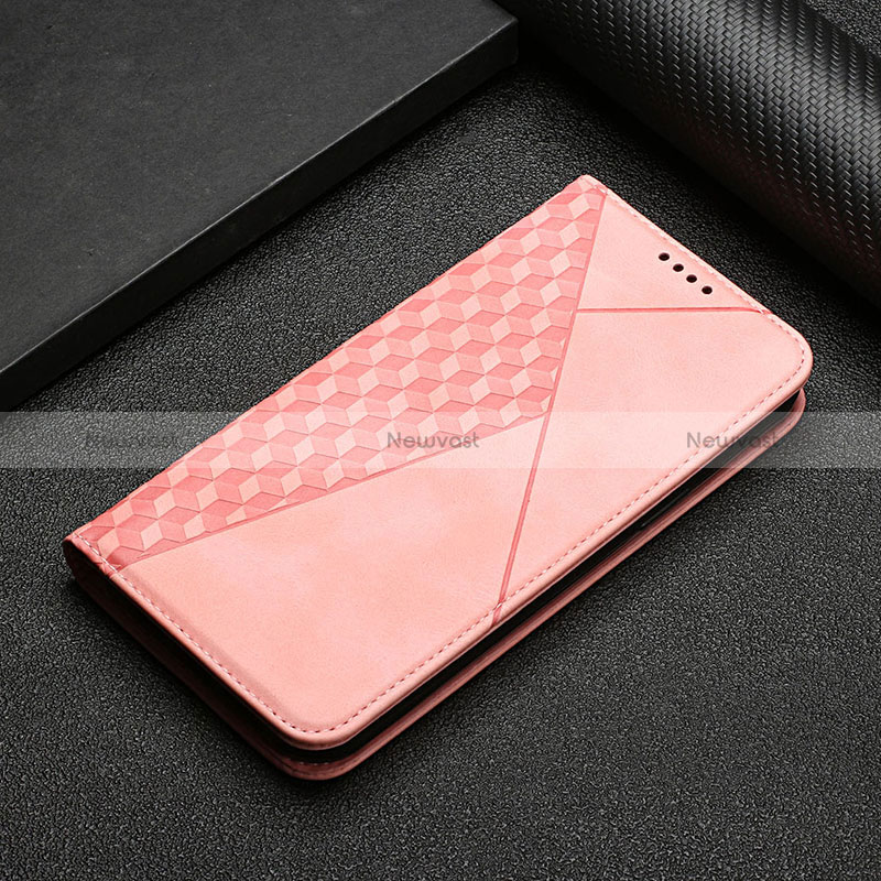 Leather Case Stands Flip Cover Holder Y02X for Samsung Galaxy A51 5G Rose Gold