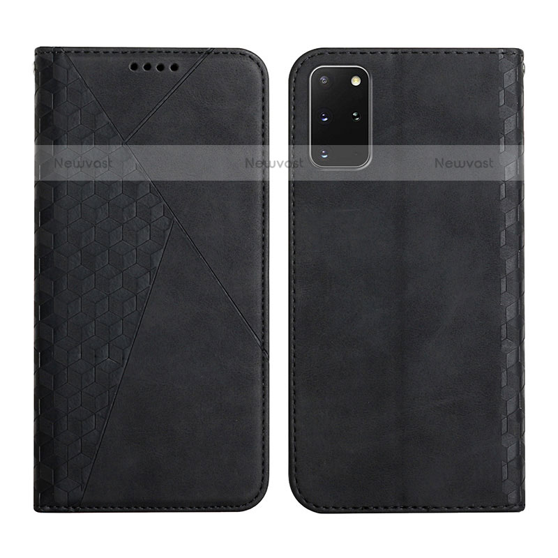Leather Case Stands Flip Cover Holder Y02X for Samsung Galaxy S20 Plus 5G Black
