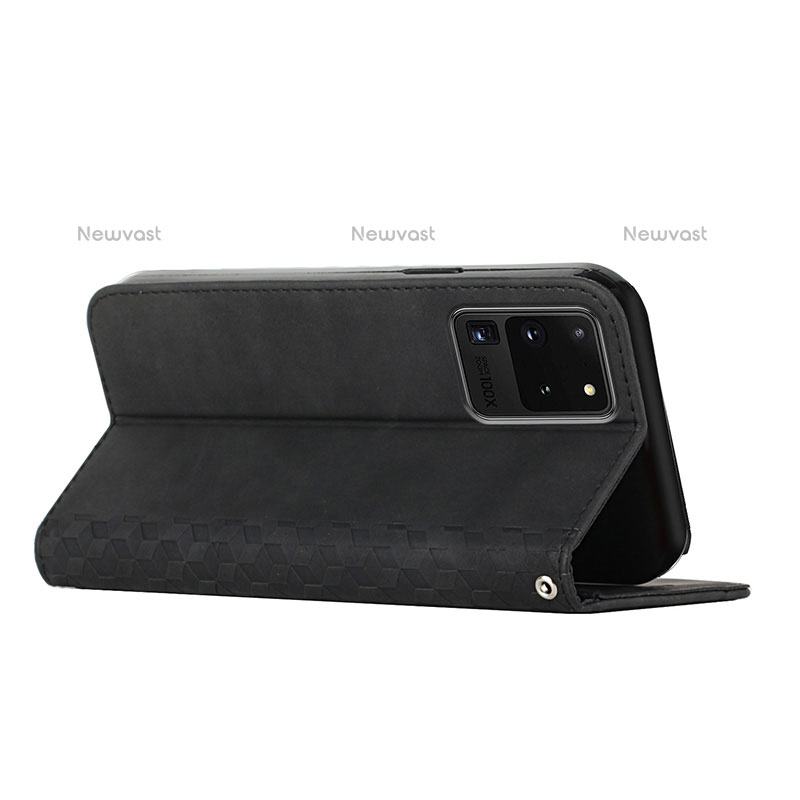 Leather Case Stands Flip Cover Holder Y02X for Samsung Galaxy S20 Ultra 5G
