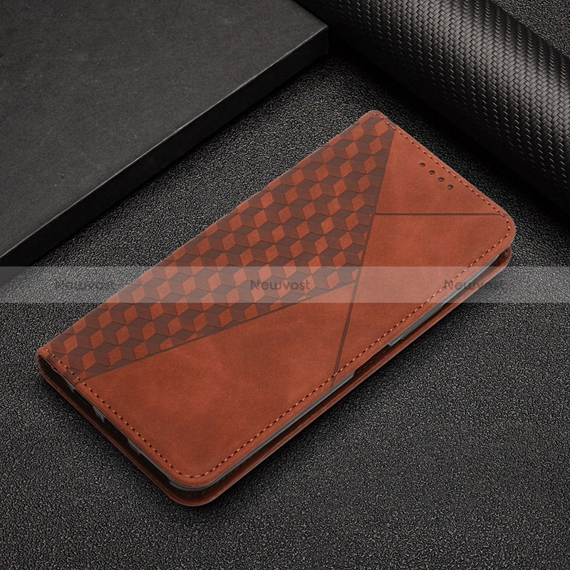 Leather Case Stands Flip Cover Holder Y02X for Xiaomi Mi 13 5G Brown
