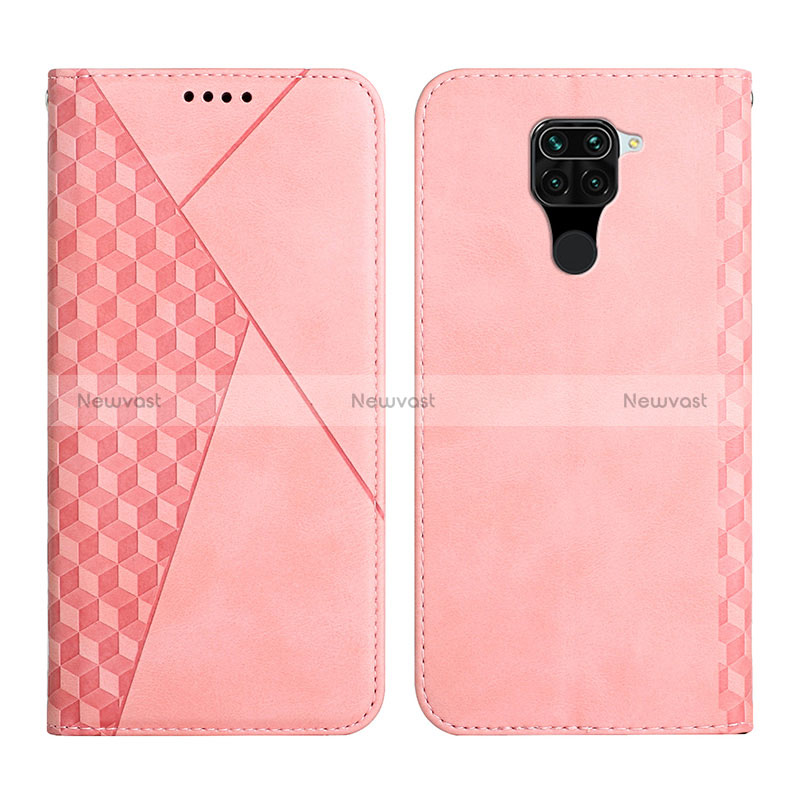 Leather Case Stands Flip Cover Holder Y02X for Xiaomi Redmi Note 9 Rose Gold