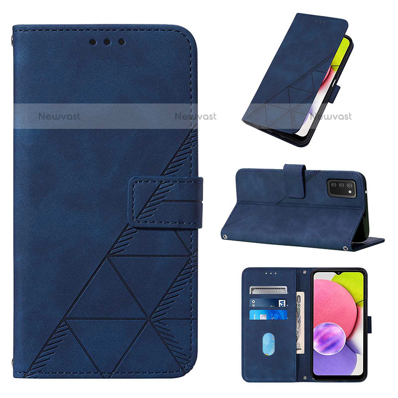 Leather Case Stands Flip Cover Holder Y03B for Samsung Galaxy A02s