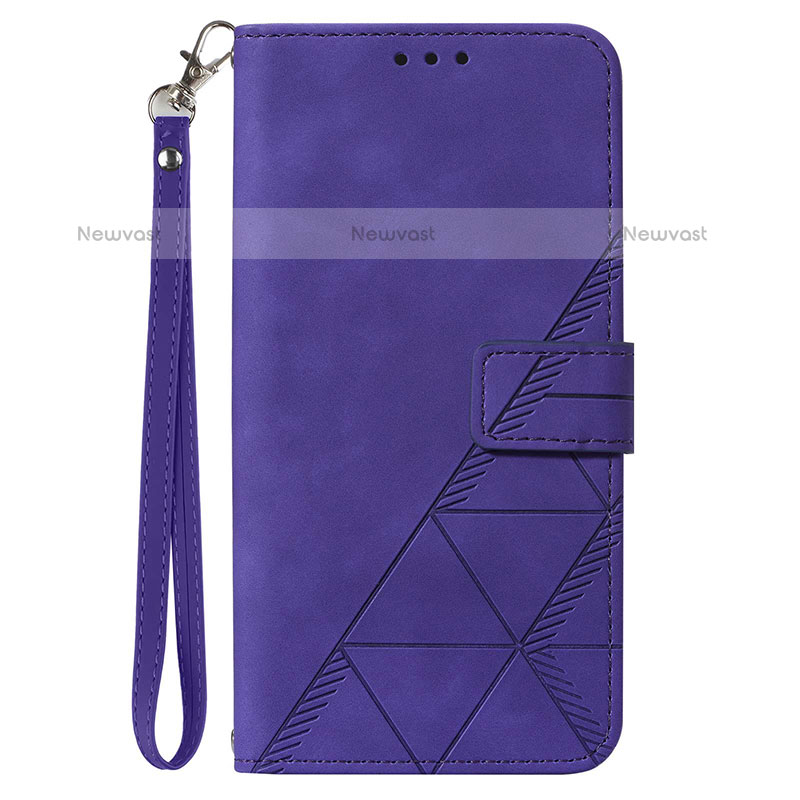 Leather Case Stands Flip Cover Holder Y03B for Samsung Galaxy A42 5G Purple