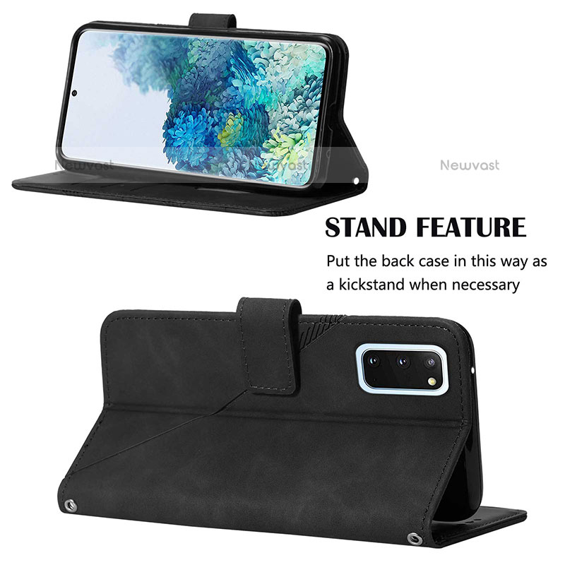 Leather Case Stands Flip Cover Holder Y03B for Samsung Galaxy S20