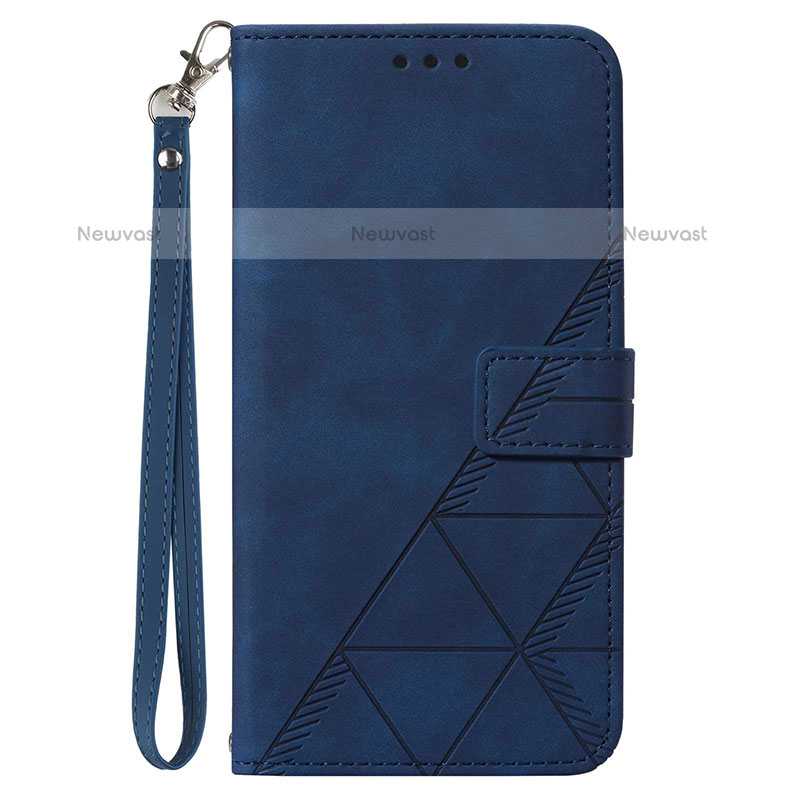 Leather Case Stands Flip Cover Holder Y03B for Samsung Galaxy S20 5G Blue