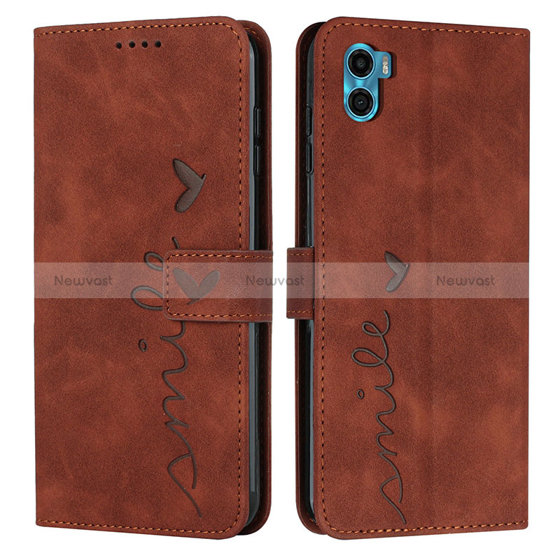 Leather Case Stands Flip Cover Holder Y03X for Motorola Moto E22S