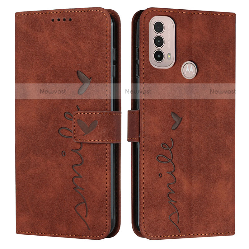 Leather Case Stands Flip Cover Holder Y03X for Motorola Moto E40