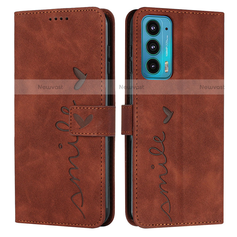 Leather Case Stands Flip Cover Holder Y03X for Motorola Moto Edge 20 5G