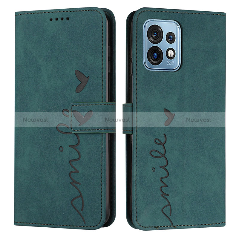 Leather Case Stands Flip Cover Holder Y03X for Motorola Moto Edge 40 Pro 5G Green