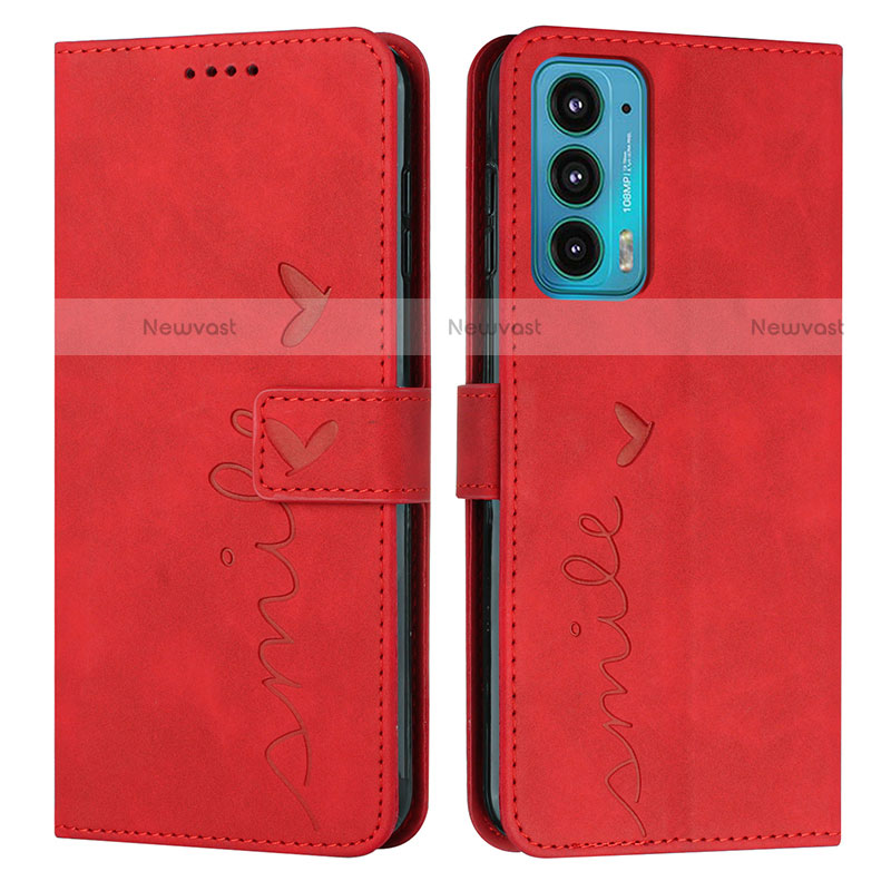 Leather Case Stands Flip Cover Holder Y03X for Motorola Moto Edge Lite 5G