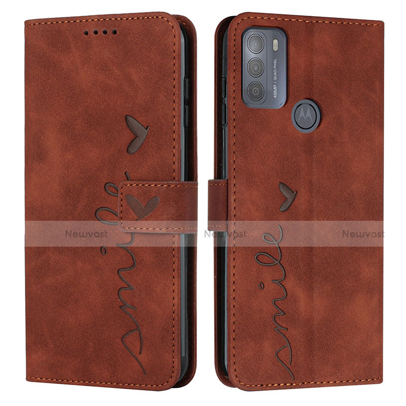 Leather Case Stands Flip Cover Holder Y03X for Motorola Moto G50