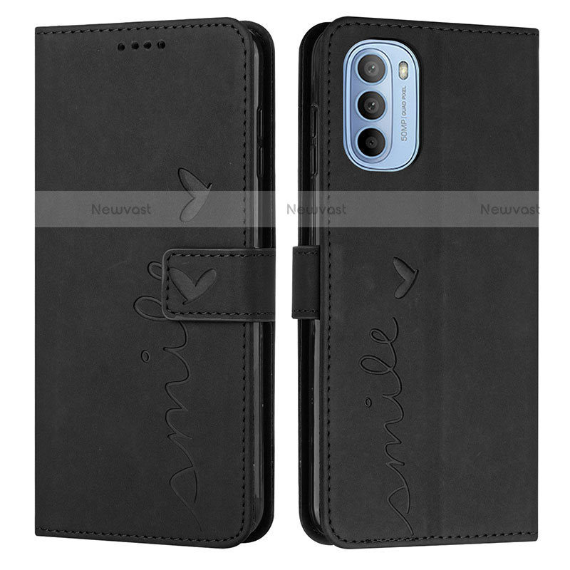 Leather Case Stands Flip Cover Holder Y03X for Motorola Moto G51 5G