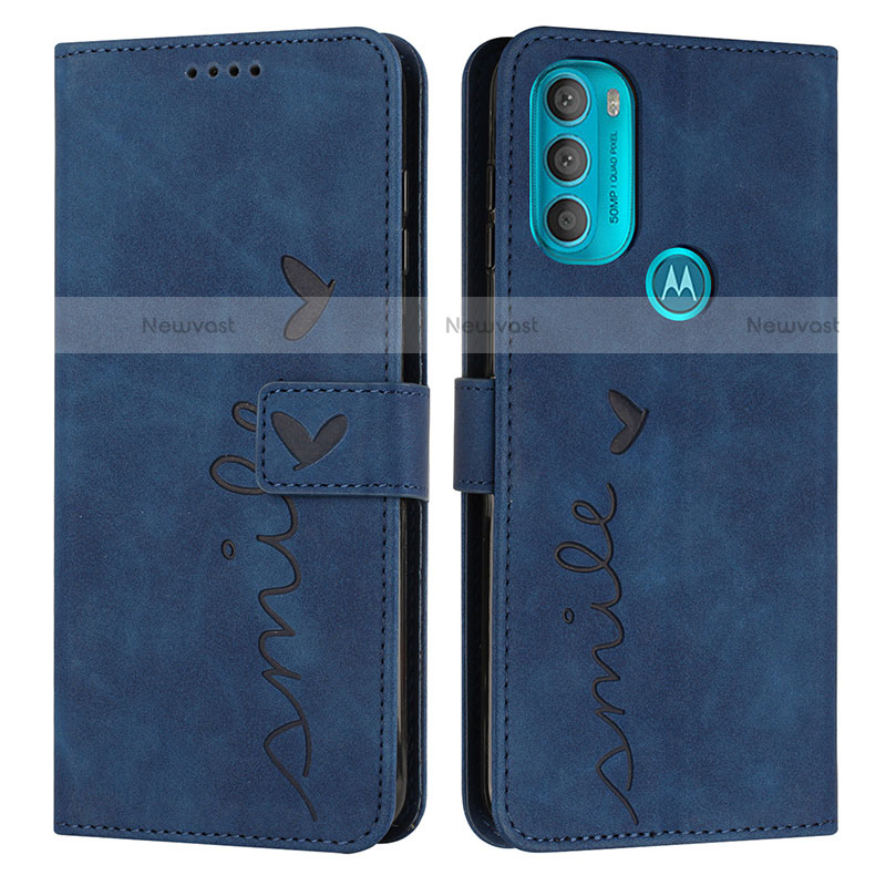 Leather Case Stands Flip Cover Holder Y03X for Motorola Moto G71 5G