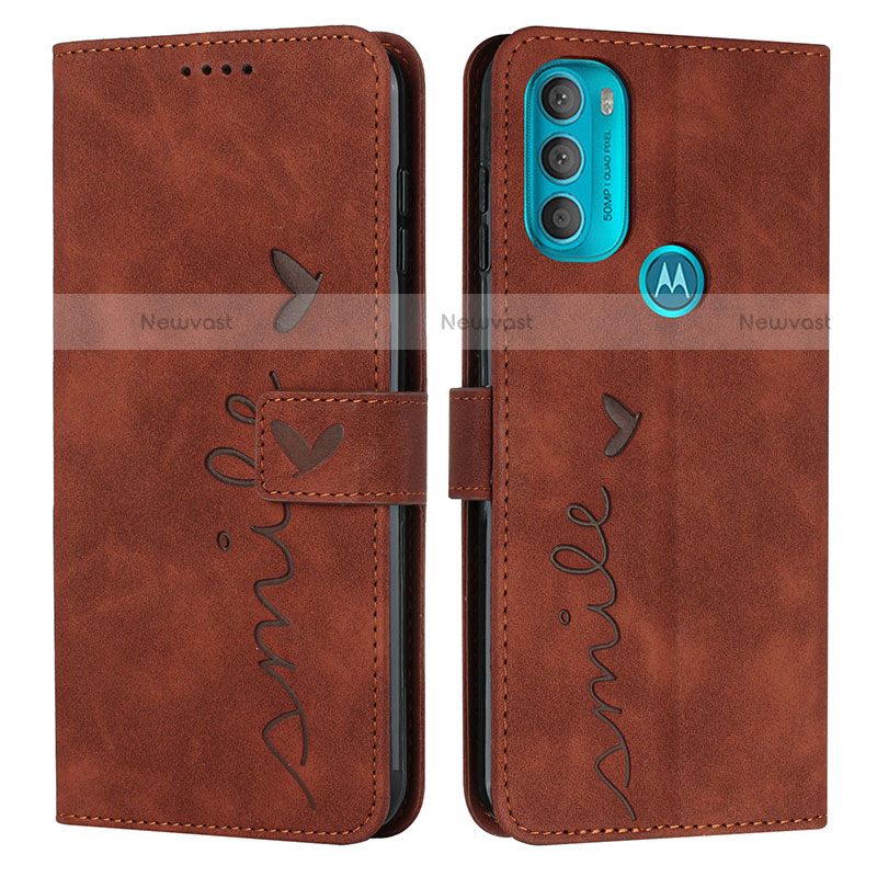 Leather Case Stands Flip Cover Holder Y03X for Motorola Moto G71 5G