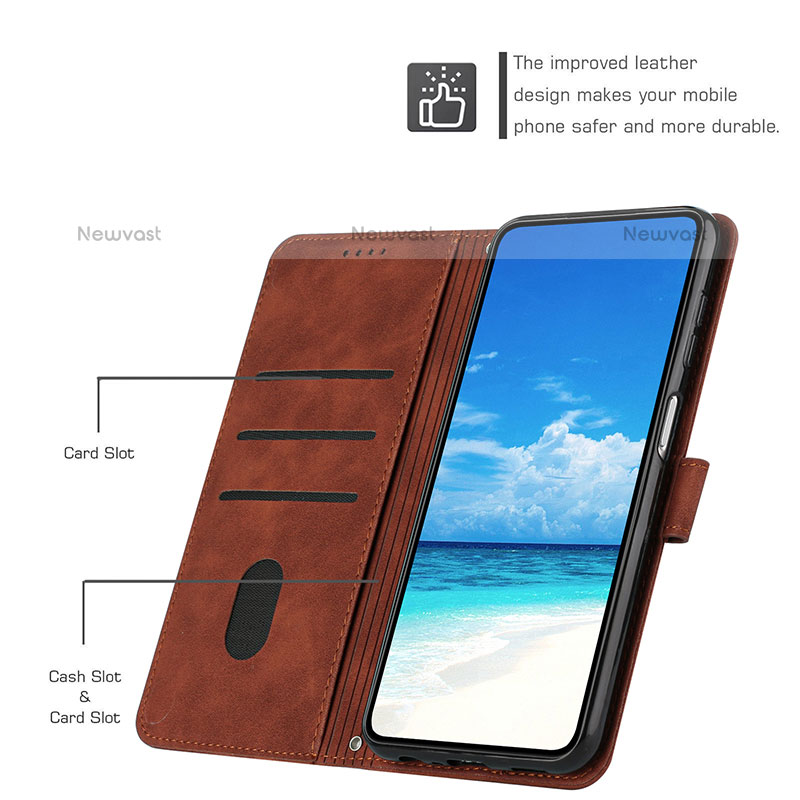 Leather Case Stands Flip Cover Holder Y03X for Oppo A55S 5G