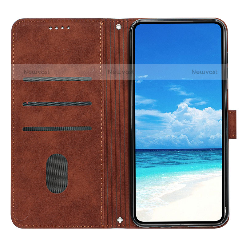 Leather Case Stands Flip Cover Holder Y03X for Oppo A55S 5G