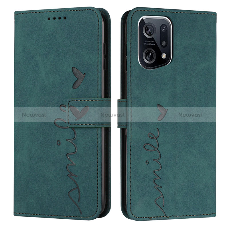 Leather Case Stands Flip Cover Holder Y03X for Oppo Find X5 5G