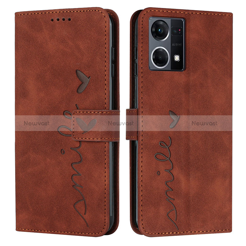 Leather Case Stands Flip Cover Holder Y03X for Oppo Reno7 4G