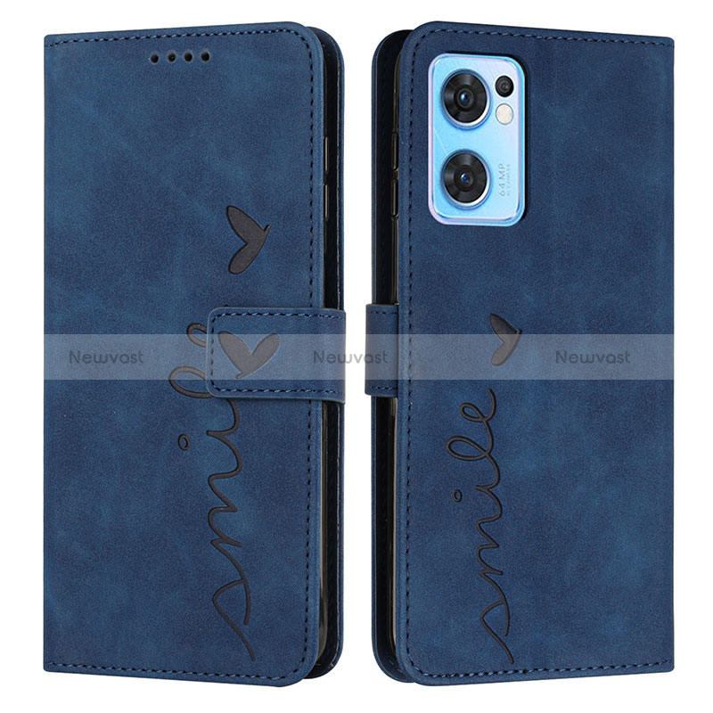 Leather Case Stands Flip Cover Holder Y03X for Oppo Reno7 5G