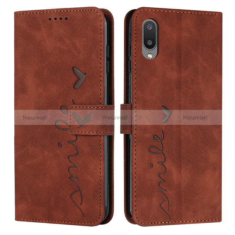 Leather Case Stands Flip Cover Holder Y03X for Samsung Galaxy M02