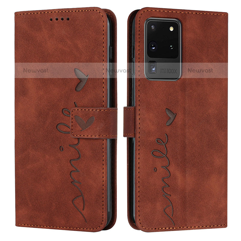 Leather Case Stands Flip Cover Holder Y03X for Samsung Galaxy S20 Ultra