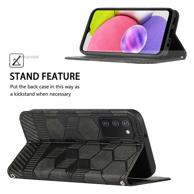 Leather Case Stands Flip Cover Holder Y04B for Samsung Galaxy A02s