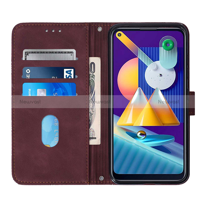 Leather Case Stands Flip Cover Holder Y04B for Samsung Galaxy A11