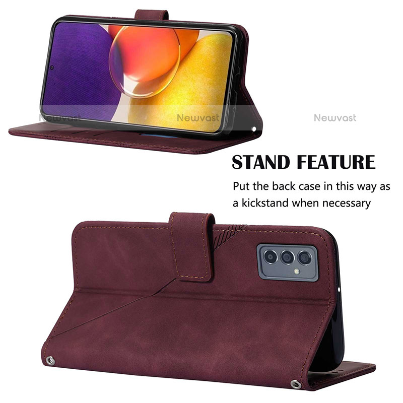 Leather Case Stands Flip Cover Holder Y04B for Samsung Galaxy Quantum2 5G