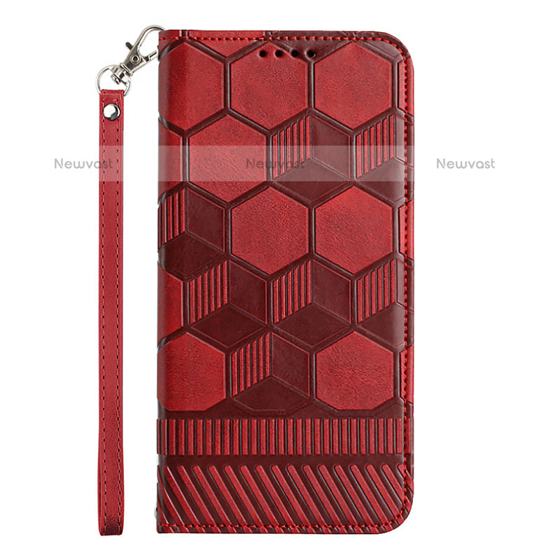 Leather Case Stands Flip Cover Holder Y05B for Samsung Galaxy A02s Red