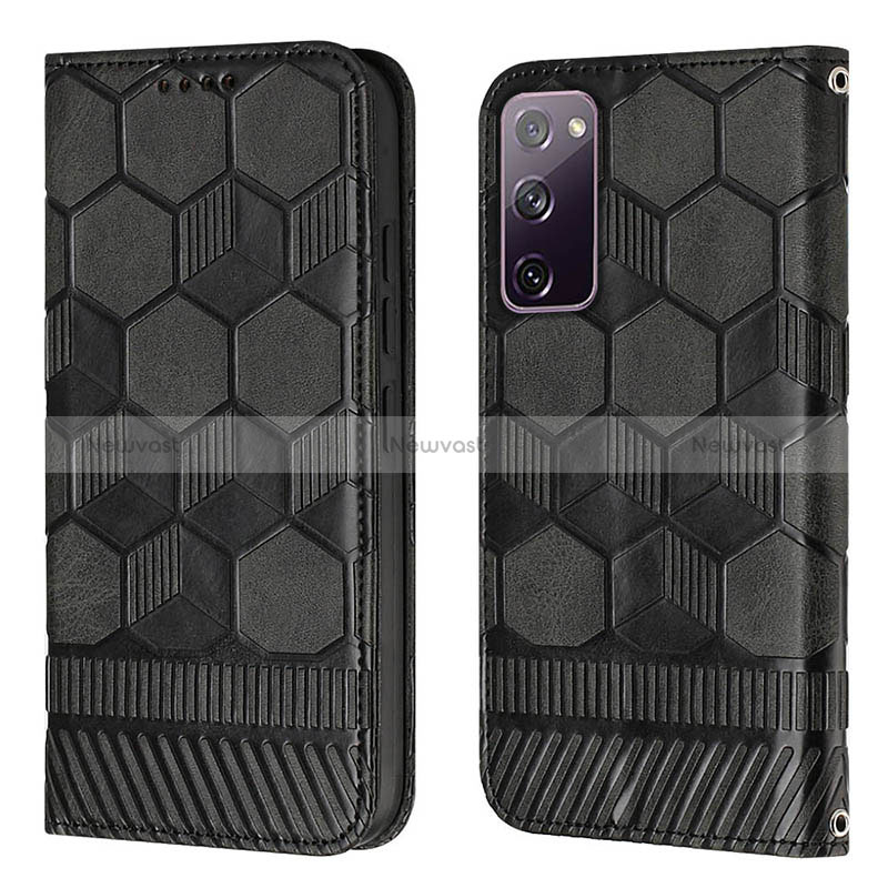 Leather Case Stands Flip Cover Holder Y05B for Samsung Galaxy S20 Lite 5G Black