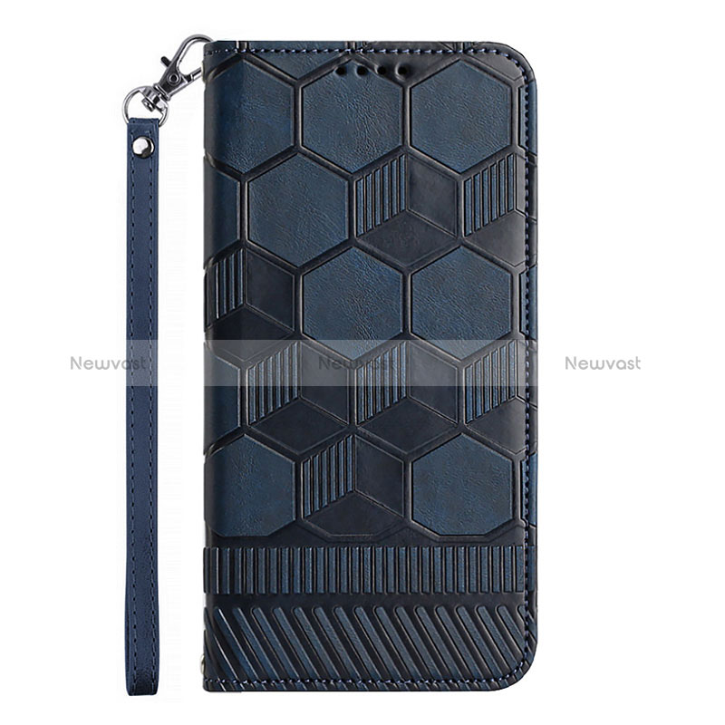 Leather Case Stands Flip Cover Holder Y06B for Samsung Galaxy S20 Lite 5G Blue