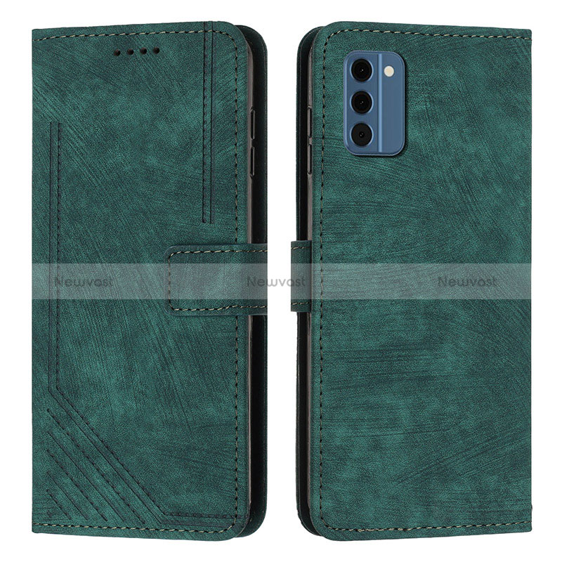 Leather Case Stands Flip Cover Holder Y08X for Nokia C300 Green