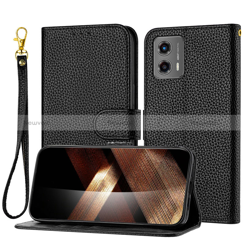 Leather Case Stands Flip Cover Holder Y09X for Motorola Moto G 5G (2023)