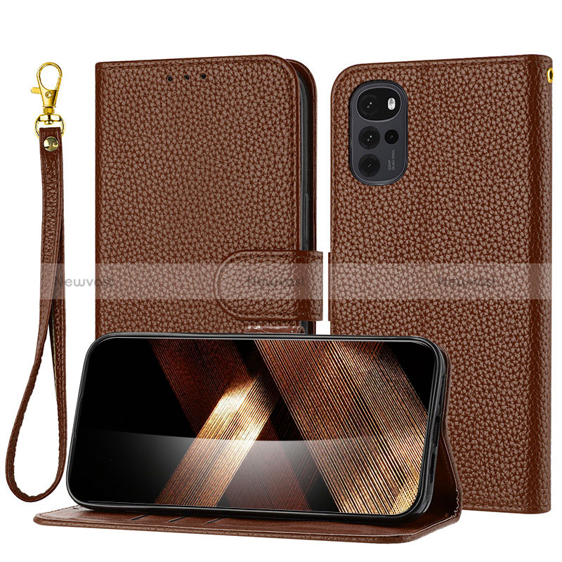 Leather Case Stands Flip Cover Holder Y09X for Motorola Moto G22