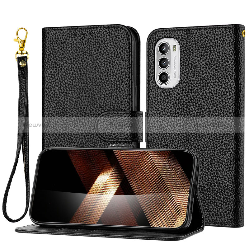 Leather Case Stands Flip Cover Holder Y09X for Motorola Moto G62 5G