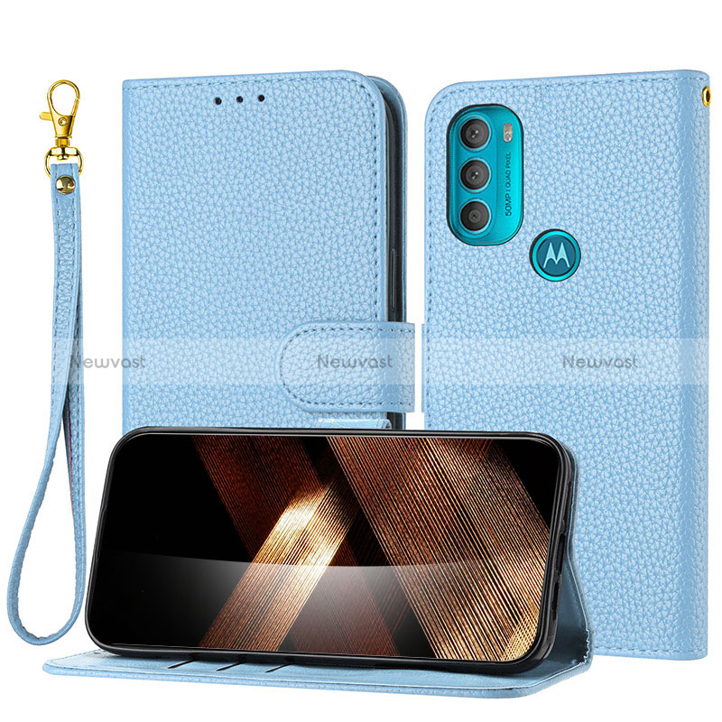 Leather Case Stands Flip Cover Holder Y09X for Motorola Moto G71 5G