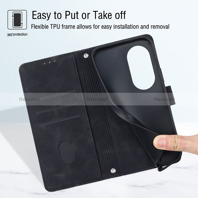 Leather Case Stands Flip Cover Holder YB1 for Huawei Honor X7b