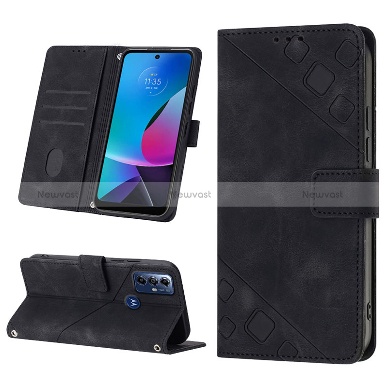 Leather Case Stands Flip Cover Holder YB1 for Motorola Moto G Power (2022)