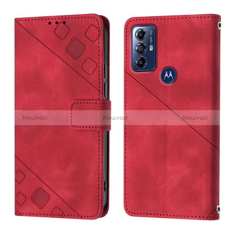 Leather Case Stands Flip Cover Holder YB1 for Motorola Moto G Power (2022)