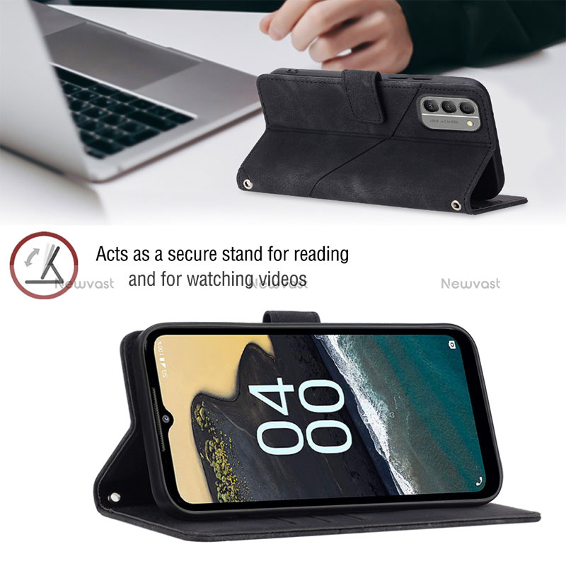 Leather Case Stands Flip Cover Holder YB1 for Nokia G400 5G