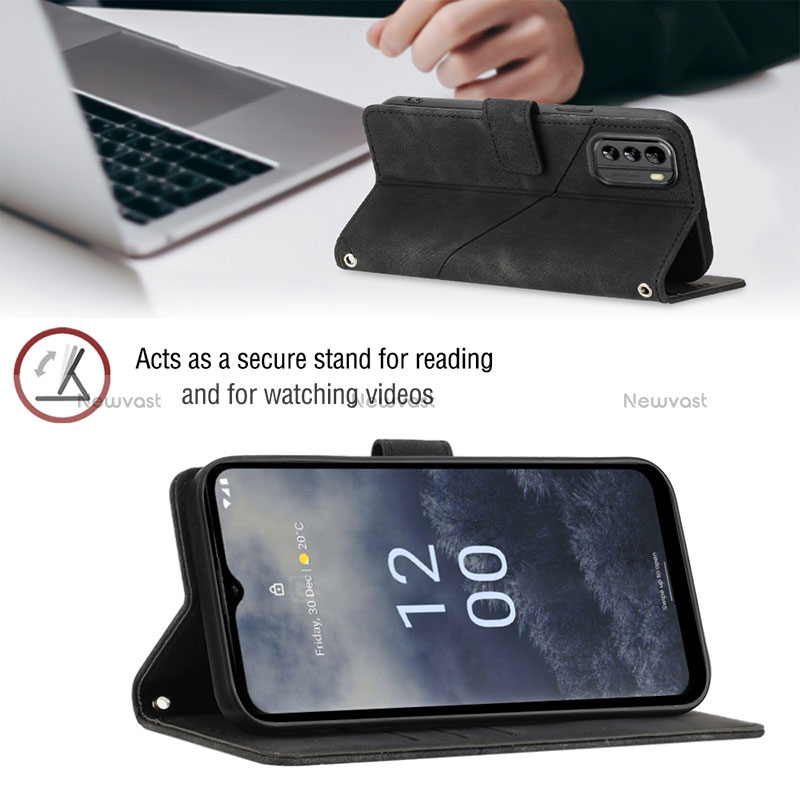 Leather Case Stands Flip Cover Holder YB1 for Nokia G60 5G